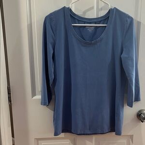 Chadwicks Women's Blue 3/4 Sleeve Tee